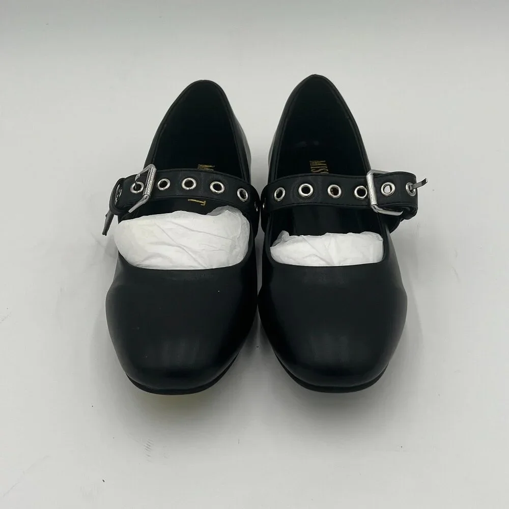 Classic Black Square-Toe Mary Jane Flats